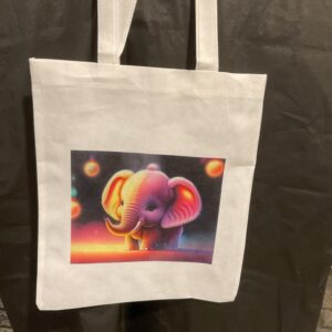 A bag with an elephant picture on it