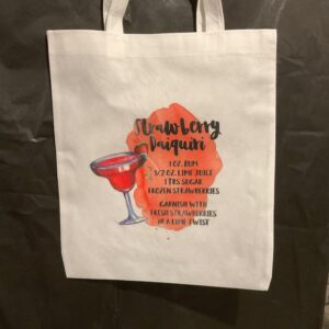 A bag that has some type of drink on it