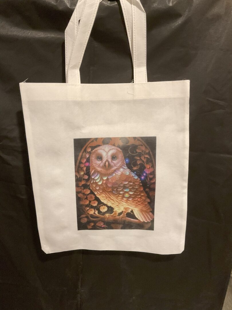 A bag with an owl on it